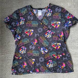 Star Wars Grey Scrub Top Size M